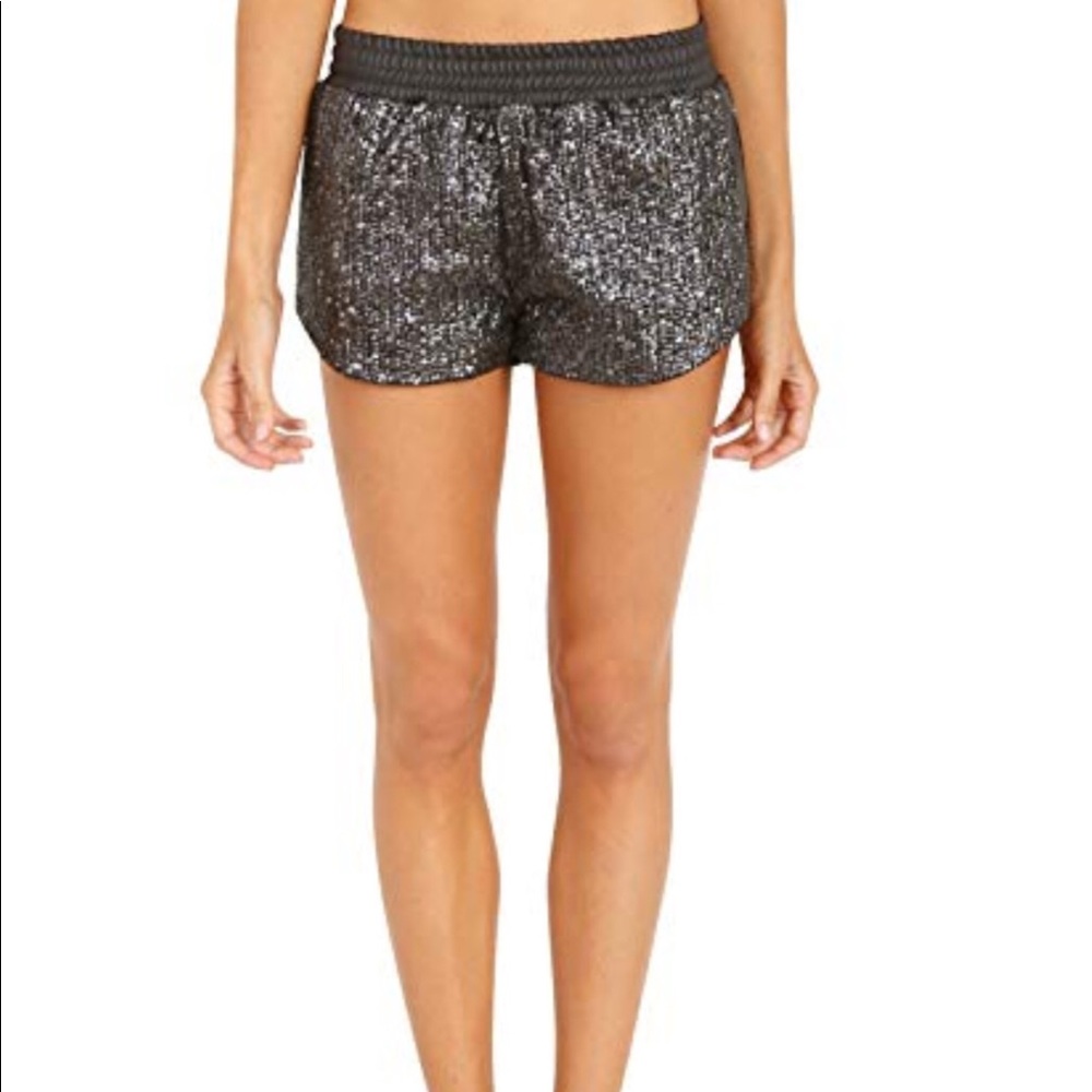 Lovers + Friends Black Sequin Gunmetal QUINN Short - Picture 4 of 13